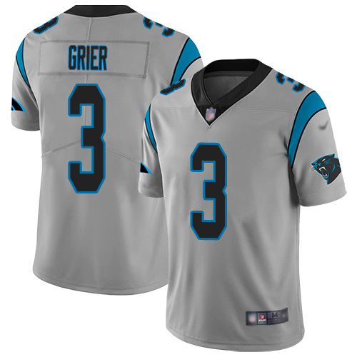 Carolina Panthers Limited Silver Men Will Grier Jersey NFL Football #3 Inverted Legend->carolina panthers->NFL Jersey